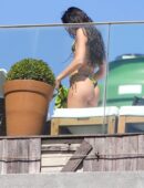 Dua Lipa Booty in Thong Bikini at Rooftop in Rio