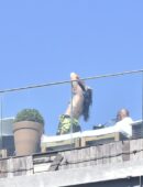 Dua Lipa Booty in Thong Bikini at Rooftop in Rio