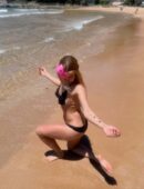 Addison Rae Booty at Beach in Micro Bikini